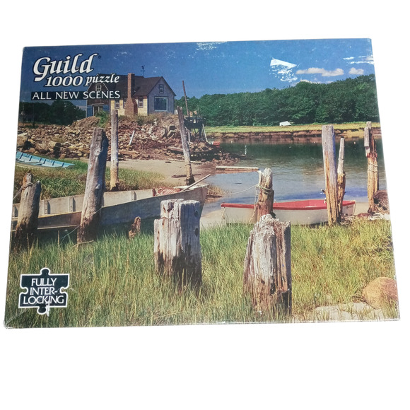 New England Dock Puzzle - 1000 PC Vintage Scene🛶🚣‍♀️ - Picture 3 of 12